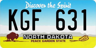 ND license plate KGF631