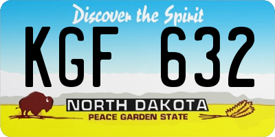 ND license plate KGF632