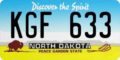 ND license plate KGF633
