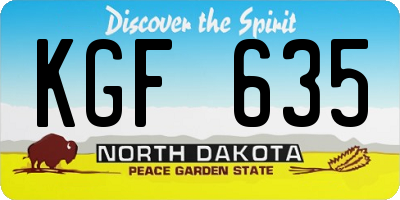 ND license plate KGF635
