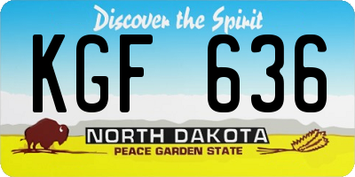 ND license plate KGF636