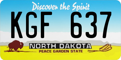 ND license plate KGF637