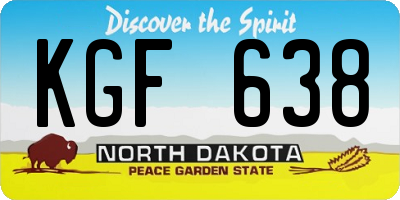 ND license plate KGF638