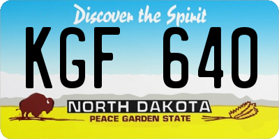 ND license plate KGF640
