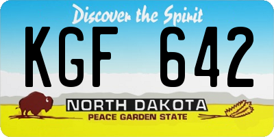 ND license plate KGF642
