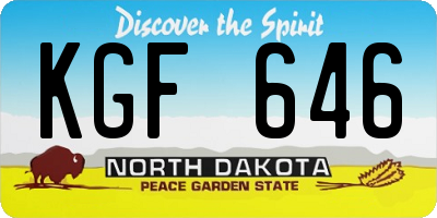 ND license plate KGF646