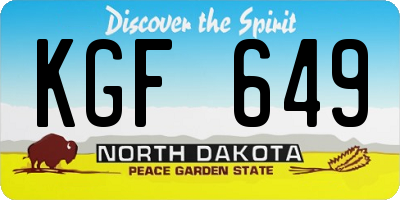ND license plate KGF649