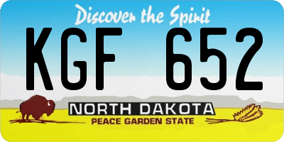 ND license plate KGF652