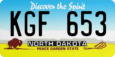 ND license plate KGF653