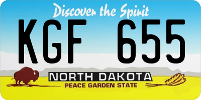 ND license plate KGF655