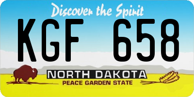 ND license plate KGF658