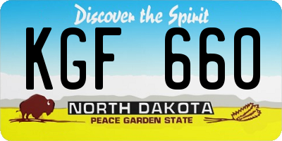 ND license plate KGF660