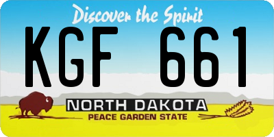 ND license plate KGF661