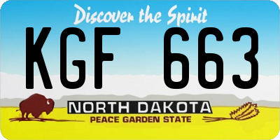 ND license plate KGF663