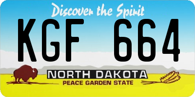 ND license plate KGF664