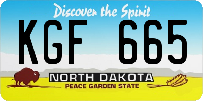 ND license plate KGF665