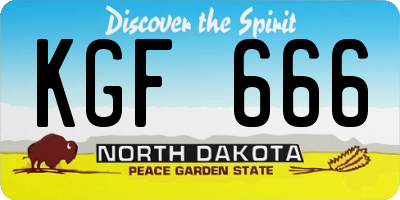 ND license plate KGF666