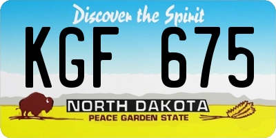 ND license plate KGF675