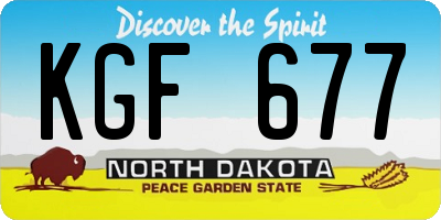 ND license plate KGF677