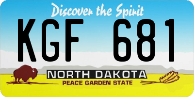 ND license plate KGF681