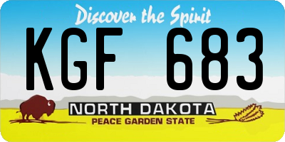 ND license plate KGF683