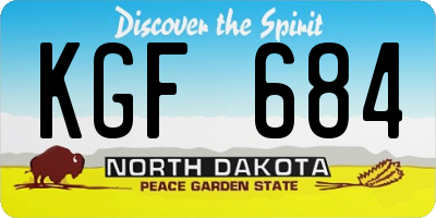 ND license plate KGF684