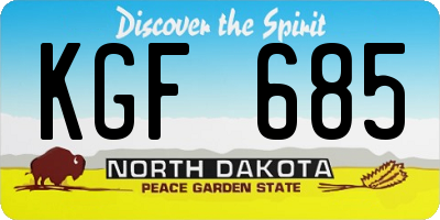 ND license plate KGF685