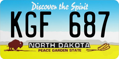 ND license plate KGF687