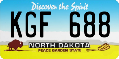 ND license plate KGF688