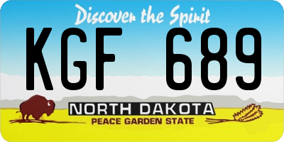 ND license plate KGF689