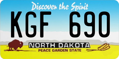 ND license plate KGF690