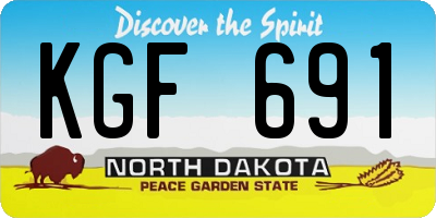 ND license plate KGF691