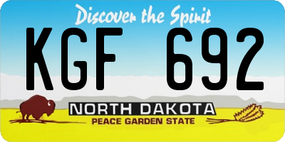 ND license plate KGF692