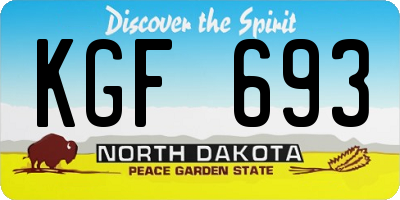 ND license plate KGF693
