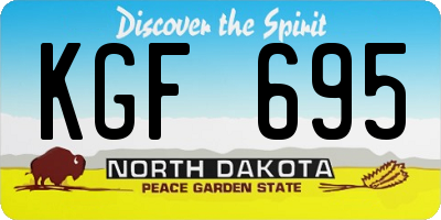 ND license plate KGF695