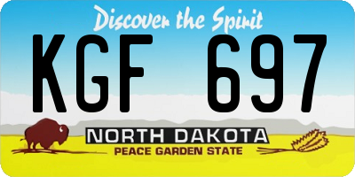 ND license plate KGF697