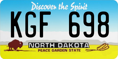 ND license plate KGF698