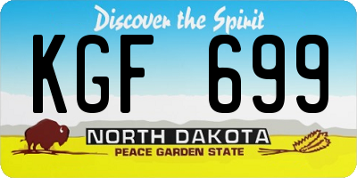ND license plate KGF699