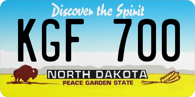 ND license plate KGF700