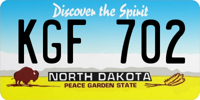 ND license plate KGF702
