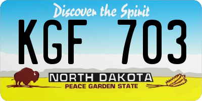 ND license plate KGF703