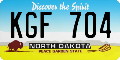 ND license plate KGF704