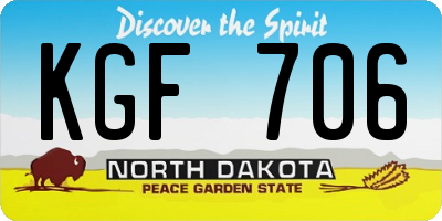 ND license plate KGF706