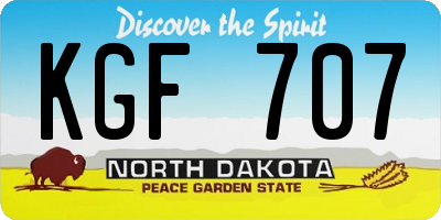 ND license plate KGF707
