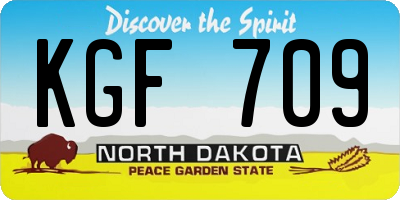 ND license plate KGF709