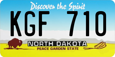 ND license plate KGF710