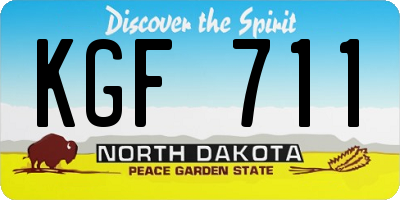 ND license plate KGF711