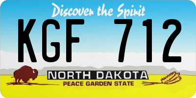 ND license plate KGF712