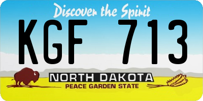 ND license plate KGF713