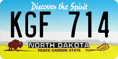 ND license plate KGF714
